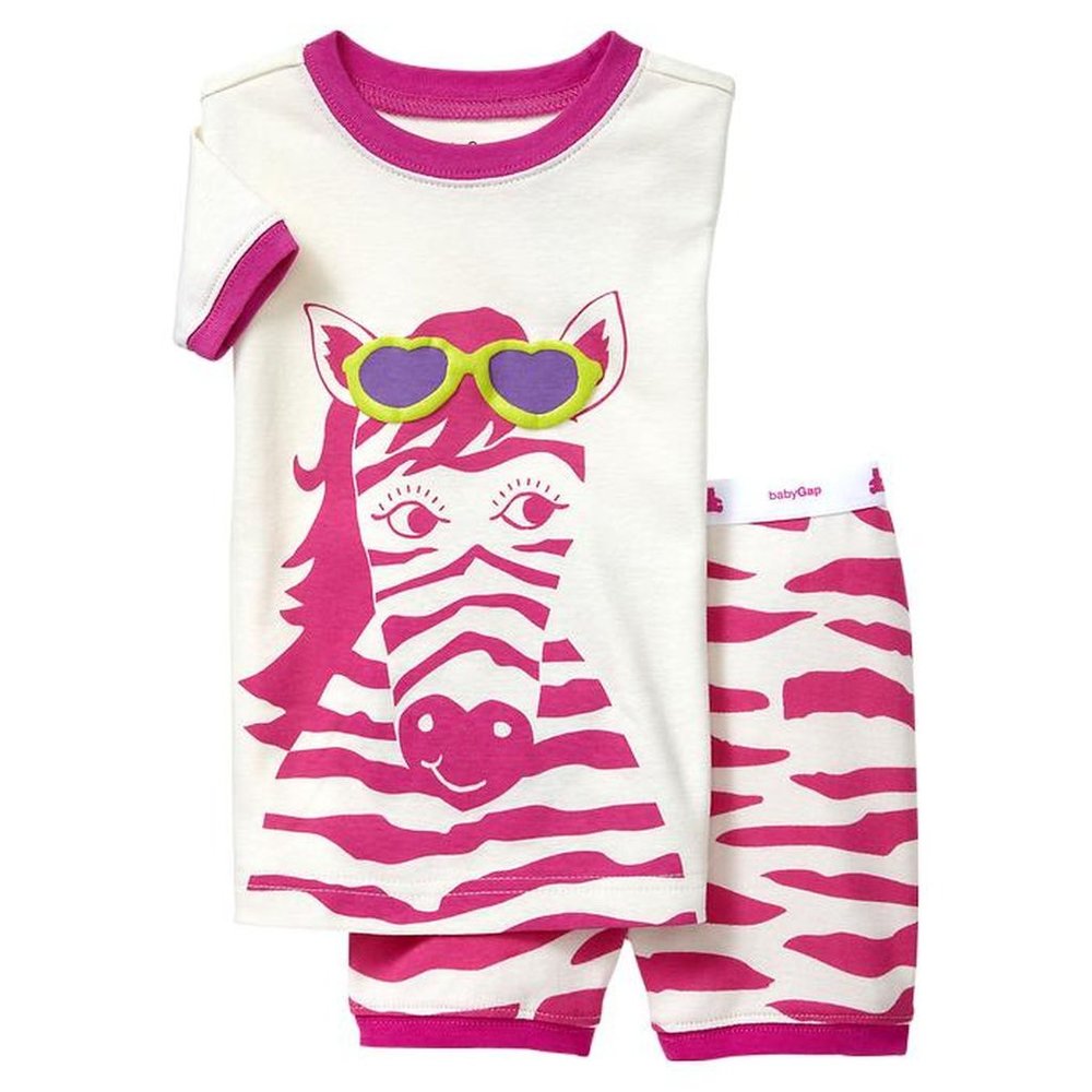2T ZEBRA pajamas hot pink baby Gap summer pjs new